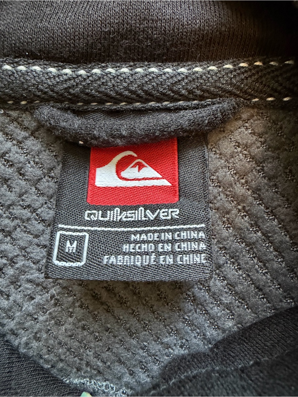 Y2k Quiksilver Striped Black Gray Jacket Coat Big Medium View 4